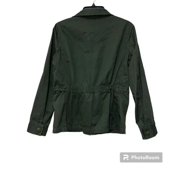 Love Tree Full Zip Army Denim Jacket Green Size Medium - Picture 2 of 4